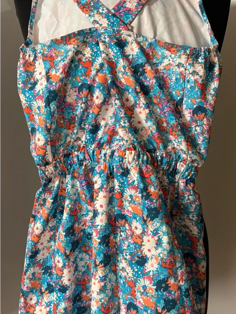 The North Face Girls Floral Jumpsuit - Blue & Coral Floral Print